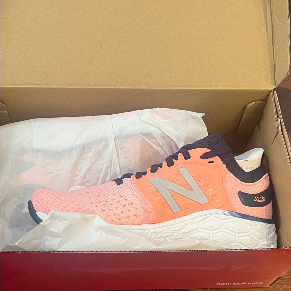 NWT in box never used  New Balance Peach and Navy Gray Athletic Shoes